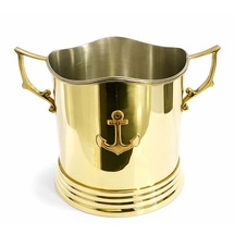 Pirinç Buz Kovası 17 20 Cm Metal Şık Tasarım Sarı