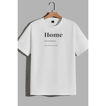 Oversize T-shirt Pamuklu Home Baskılı