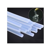 Kalın Silikon Çubuk 10 Lu Paket Şeffaf Yedek Silikon