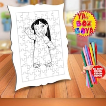 Sevimli Küçük Lilo Eğitici Boyama Puzzle Tablo Çocuk-082