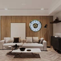 Klasik Gold 60 Cm Çarklı Duvar Saati Çok Renkli