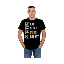 Pubg Eat Sleep Pubg Repeat Ye Uyu Oyna Tekrarla Tişört Unisex T-shirt 001