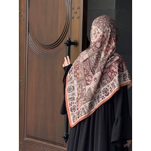 Qalortex Scarf Pamuklu Soft Osmanlı Desen Eşarp-taba