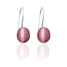 Oya Silver Pembe Sedefli Sallantılı Gümüş Kadın Küpe 2.3x0.9 Cm