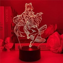 Szypzstore Oyun Genshin Darbe Sangonomiya Kokomi Şekil Led Lamba 3d Anime Aşıklar Hediye Led Gece Lambaları Çocuklar Için Yatak Odası Dekorasyon Çocuk Doğum Günü Hediyesi Noel Hediyesi Bll7nm Renkli