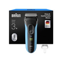 Braun Series 3+ Erkek Elektrikli Tıraş Makinesi, Elektrikli Tıraş Makinesi, 3 Esnek Bıçak, Tıraş Makinesi, Verimli Microcomb Merkezi Düzeltici, Hassas Düzeltici, Erkekler İçin Islak Ve Kuru Tıraş Makinesi, 3040si, Mavi