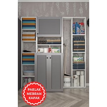 Kenzlife Membran Çamaşır Makinesi Dolabı Kasparovmega Gribyz Panjur 180 156 55-20 Mebran Kapak Suntalam Gövde Banyo Kapaklı Arkalıksız Beyaz