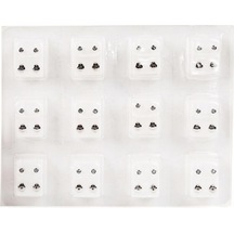 Novahub Beyaz 12 Pairs Cerrahi Çelik Kulak Çıtçıt Küpe Seti Tıbbi Küpe Delici Alet Setleri Kadın Piercing Damızlık Küpe Beyaz