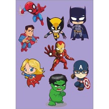 Süperkahraman Marvel Dc Spiderman Batman Ironman Sticker Seti