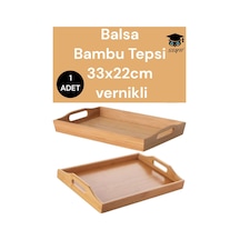 Balsa Bambu Tepsi 33x22cm Vernikli
