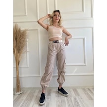 Kadın Kargo Model Pantolon Taş Rengi Sütlü Kahverengi