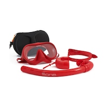Sona Sona M1 Maske +Roll-Up Snorkel+Yedek Kayış+Deluxe Çanta Kırmızı