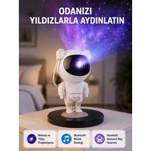 Astronot Projeksiyon Lambası Bluetooth Müzikli Ve Uzaktan Kumandalı .