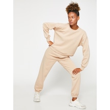 Koton Basic Kalın Jogger Eşofman Altı Cepli Beli Bağlamalı Bej 3sak40104nk 3SAK40104NK052 Ekru