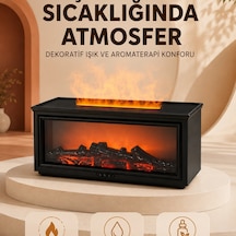 Alev Efektli Aroma Yayıcı Hava Nemlendirici Uzaktan Kumandalı Gece Lambası