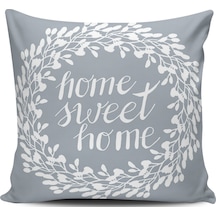 Kırlent Dünyası Home Sweet Home Dijital Baskılı Kırlent Kılıfı (486334019)