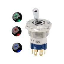 19mm IP67 Rgb Led Işıklı Metal Toggle Anahtar