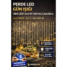 Perde Led Gün Işığı 384 Led 2x2 Mt Beyaz Çakarlı Gün Işığı