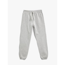 Koton Basic Baskılı Jogger Eşofman Altı Belden Bağlamalı Gri 3wkg40015ak
