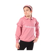 Toontoy Kız Çocuk Nakışlı Sweatshirt Gülkurusu