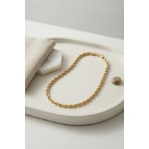 Cm Burgu Model Gold Renk 10 Mm Kalınlık 50 Cm Kadın Kolye Çok Renkli