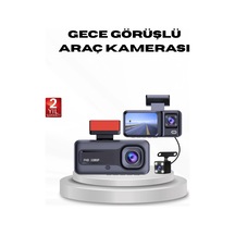 Full Hd Üç Kameralı Araç Kamerası G-sensörlü Ve Gece Görüşlü 11630342