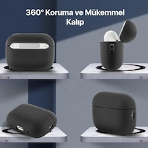 Airpods 4. Nesil İle Uyumlu Leather Skin Serisi Parmak İzi Tutmayan Dış Yüzeye Sahip Ve Mükemmel Koruma Sağlayan Orta Sertlikte Silikon Kılıf Siyah, Airpods 4