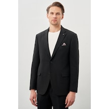 İmza Koyu Antrasit Desenli Örme Mono Yaka Tam Astar Esnek 6 Drop Comfort Fit Casual Ceket 1002245164 Koyu Antrasit