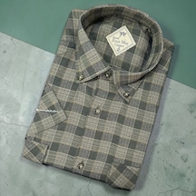 Eren Style Linen Keten Klasik %100 Cotton Kısa Kollu Terletmeyen Gömlek Haki