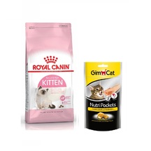 Royal Canin Kitten Yavru Kedi Maması 2 KG + Gimcat NutriPockets Biftekli Kedi Ödül Maması 60 G