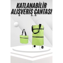 Katlanabilir Tekerlekli Pazar Market Çarşı Arabası Market Alışveriş Çantası Diğer
