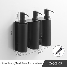 Zyq03-c5-sıvı Sabunluk Banyo Aksesuarları Paslanmaz Çelik 304 Sıvı Sabun Organize Duvara Monte Sıvı El Sabunu Dispenseri
