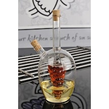 Üfleme Cam Yağlık Sirkelik 460ml 45ml Borosilikat Cam 4128