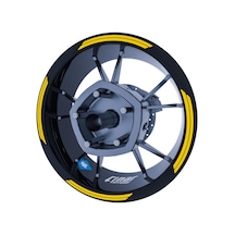 Reflektif Koyu Sarı Double Stripe Jant Şeridi Sticker Çınar Extreme