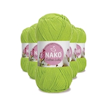 5 Adet Cotton Lüks Yelek Tunik Kazak Bluz Hırka İpi Yünü Fıstık Yeşili 97567 Çok Renkli