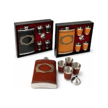 Matara 4 Shot Bardaklı Derili 9 Oz 266 Ml