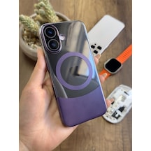 Apple iPhone 16 Magsafe Uyumlu Mika Sararmaz Kılıf Soocase720 Mor