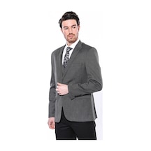 Wessi Kendinden Desenli Slim Fit Füme Erkek Ceket 001