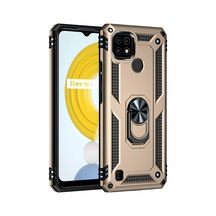 Realme C21 Kılıf Sofya Yüzüklü Silikon Kapak - Gold 0.2M-Çok Renkli
