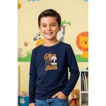 Fyk Kids Sıfır Yaka Rio De Jenerio Baskılı Erkek Çocuk Sweatshirt Indigo