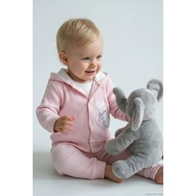 Breeze Kız Bebek Bodyli 3 Lü Takım Balonlu Sevimli Bebek Fil Arma Nakışlı 4 Ay-1 Yaş, Pembe
