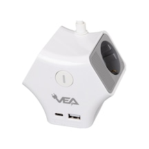 Vea Ve-g903yc 3lü Usb+ Type-c Girişli Anahtarlı 1.5 Metre Grup Priz