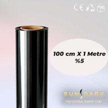 100 Cm X 1 Metre Siyah Cam Filmi %5 Ev Ofis Araç Uyumlu