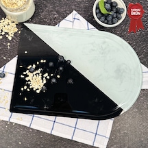 Kanallı Cam Kesme Tahtası - Black Or White - Kenarı Oval- 25x35cm