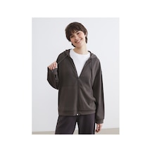 LC Waikiki Alıta Cıty Farkıyla Koor Sport Haki İnterlok Düz Kadın Fermuarlı Sweatshirt Haki - 924123920 Haki