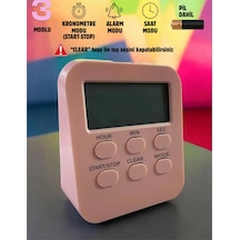 Öğrenci Ders Çalışma Saati Kronometreli Araç Saati Mutfak Bozdolabı Magnet Saat Zamanlayıcı Pembe