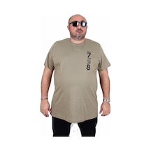 Moc Grande Mocgrande Erkek Büyük Beden Sıfır Yaka Tişört Stand Up 25158 Hakı Haki