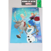 X Dekomus Lisanslı Frozen Elsa Tekli Lastikli Resim Dosyası "dekomus Cep Defteri Hediyeli" Altın