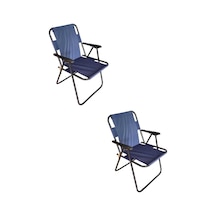 Plastik Kollu Katlanir 2 Li Piknik Ve Kamp Sandalyesi Mavi 46,5x40,5x41 Cm Sirt 57x55x81 Cm Lacivert