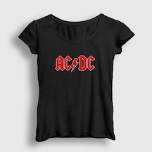 Presmono Kadın Red Ac/dc T-shirt Siyah